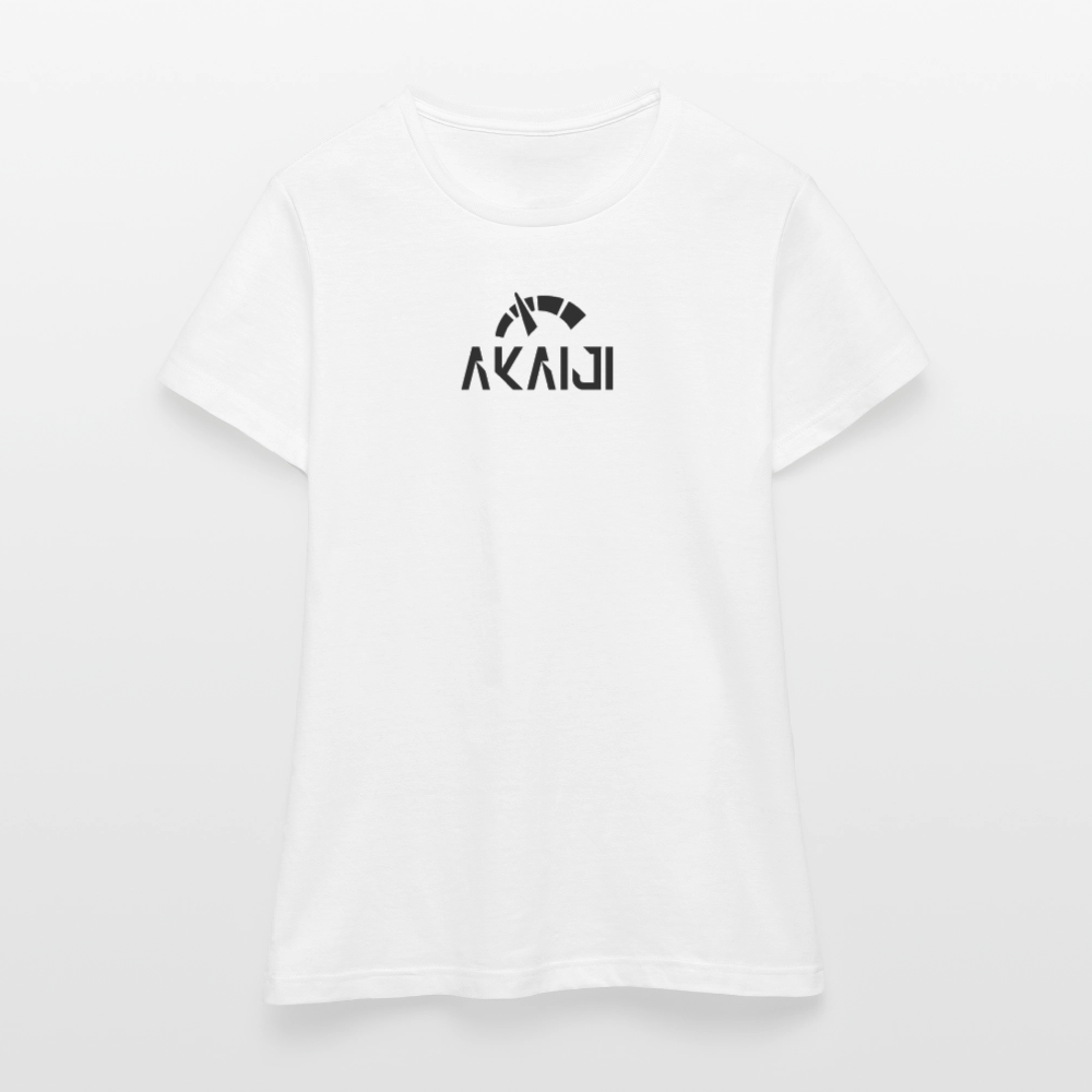 T-SHIRT FEMME AKAIJI LOGO NOIR - blanc