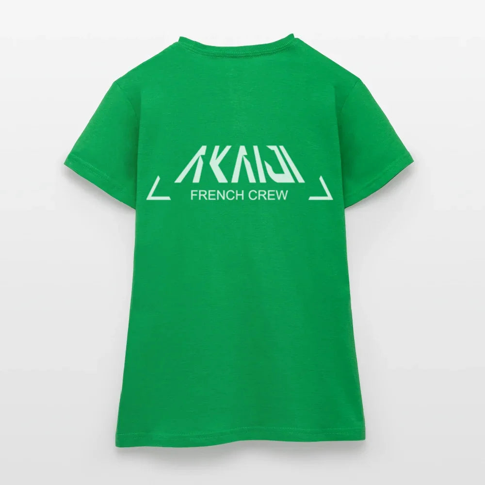 T-SHIRT FEMME AKAIJI LOGO BLANC - vert