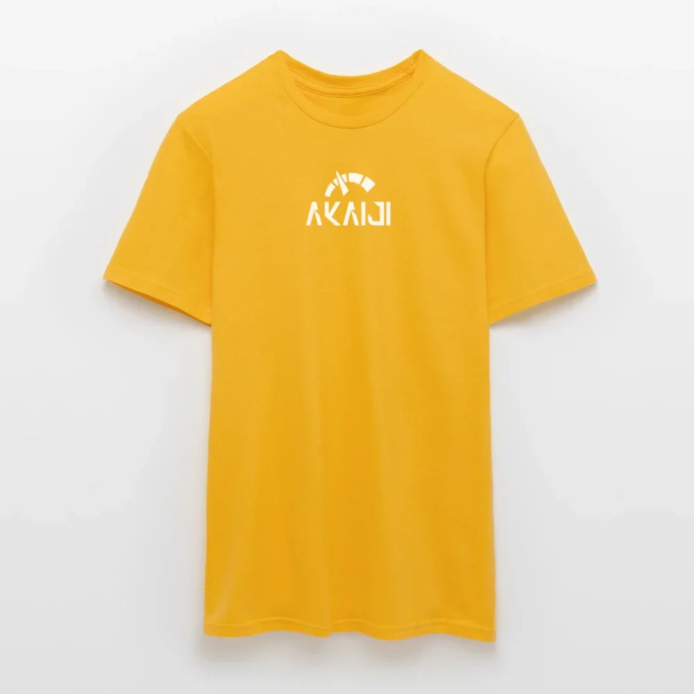 T-SHIRT HOMME AKAIJI LOGO BLANC - jaune