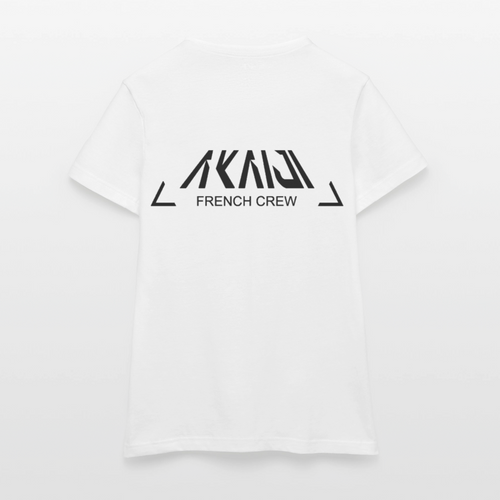 T-SHIRT FEMME AKAIJI LOGO NOIR - blanc