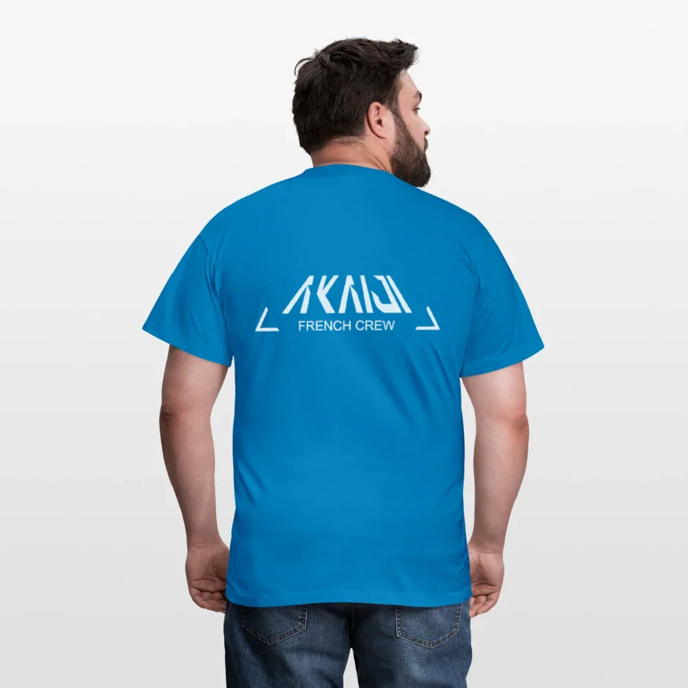 T-SHIRT HOMME AKAIJI LOGO BLANC - bleu royal