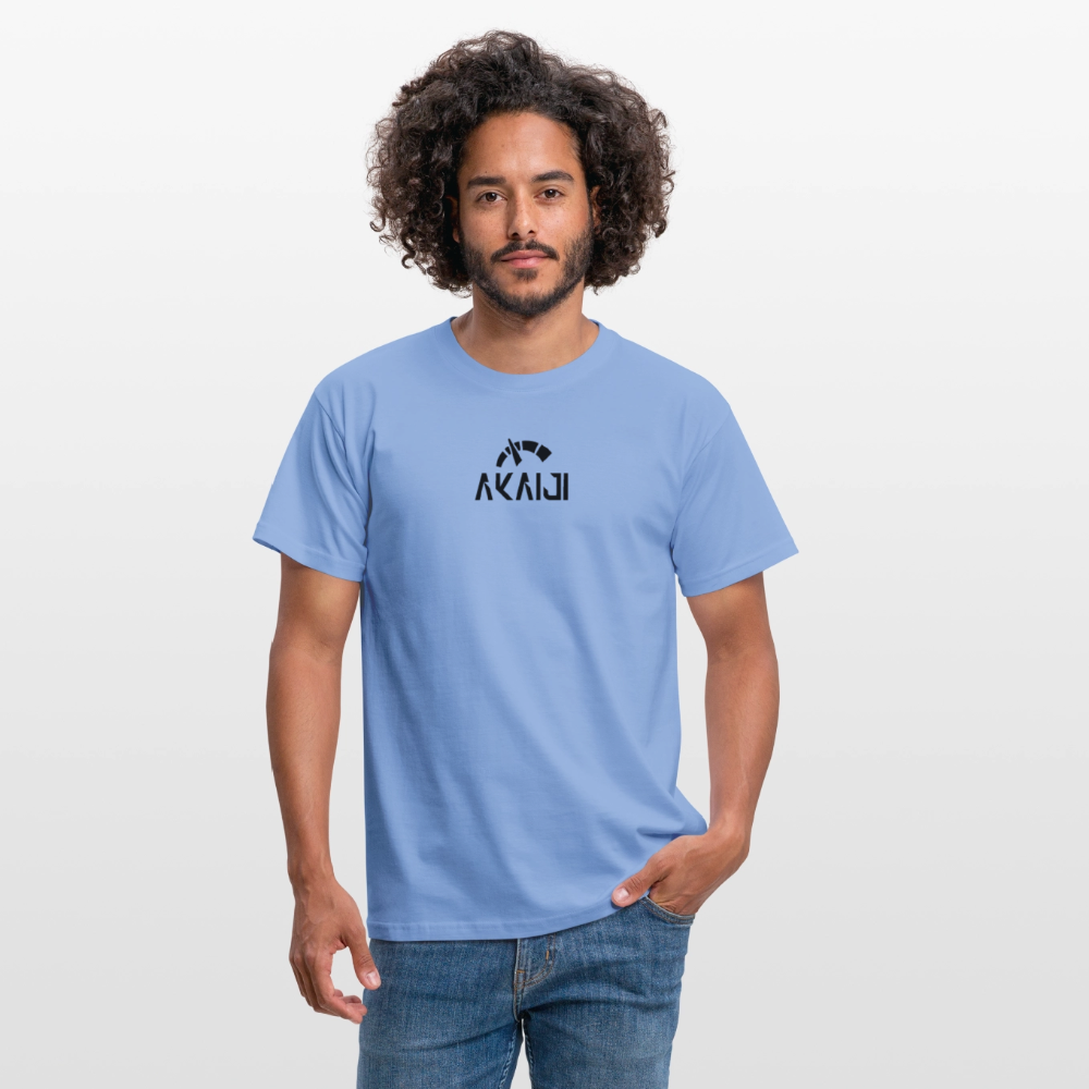 T-SHIRT HOMME AKAIJI LOGO NOIR - carolina blue