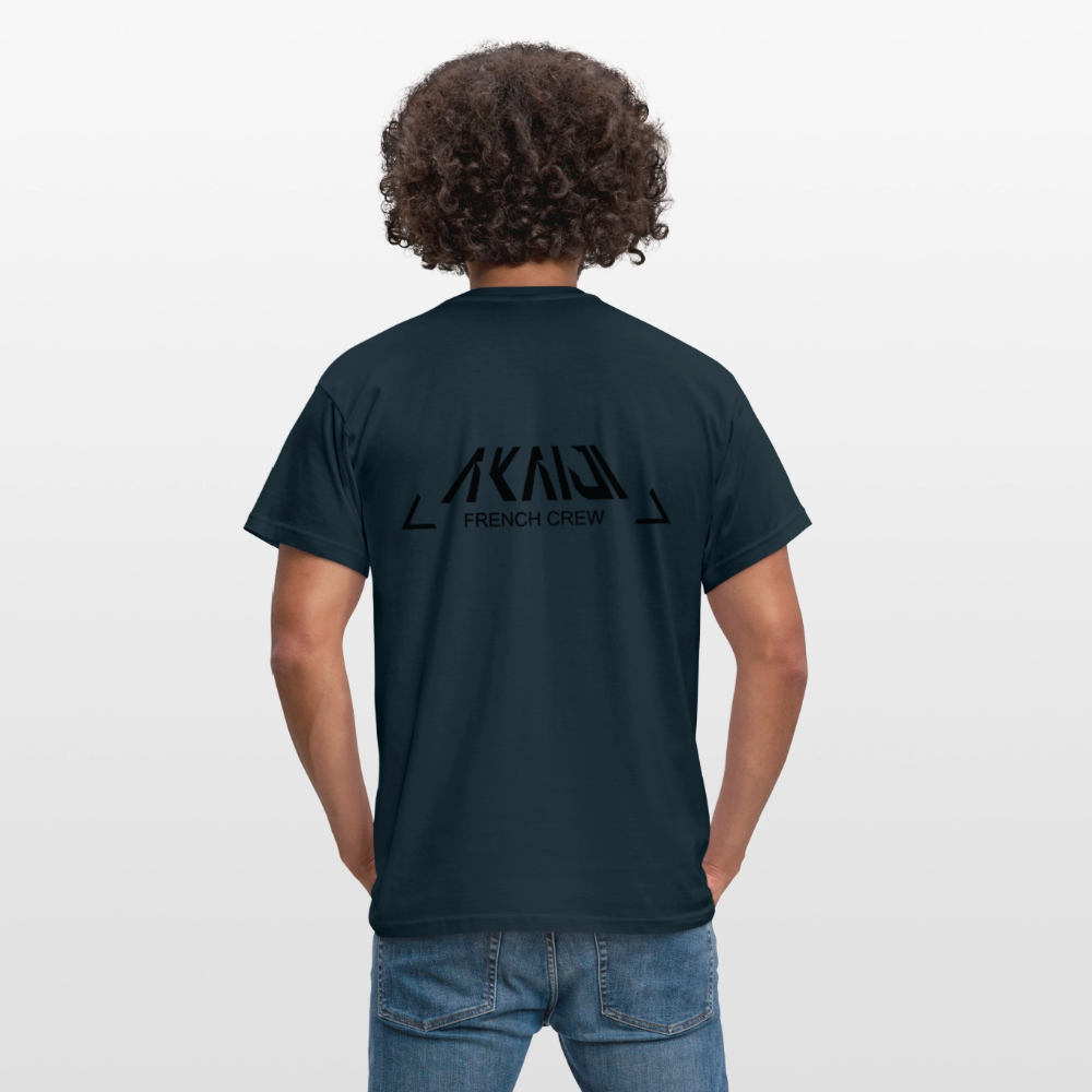 T-SHIRT HOMME AKAIJI LOGO NOIR - marine