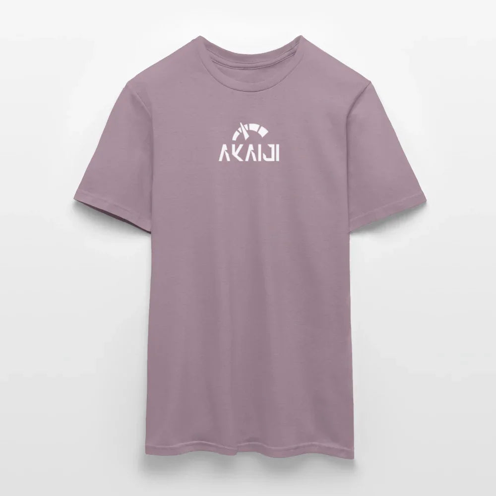 T-SHIRT HOMME AKAIJI LOGO BLANC - mauve gris 
