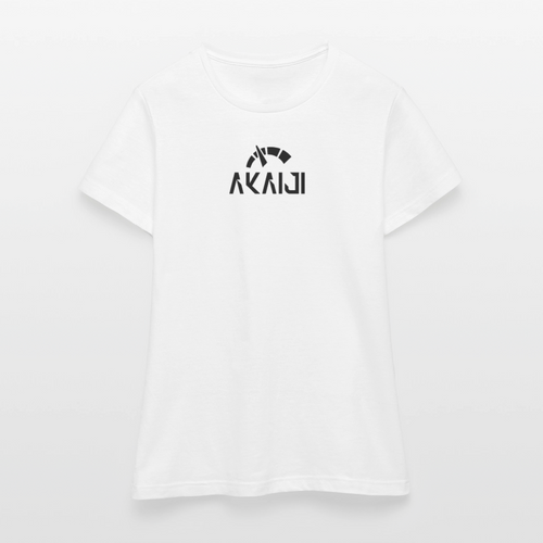 T-SHIRT FEMME AKAIJI LOGO NOIR - blanc