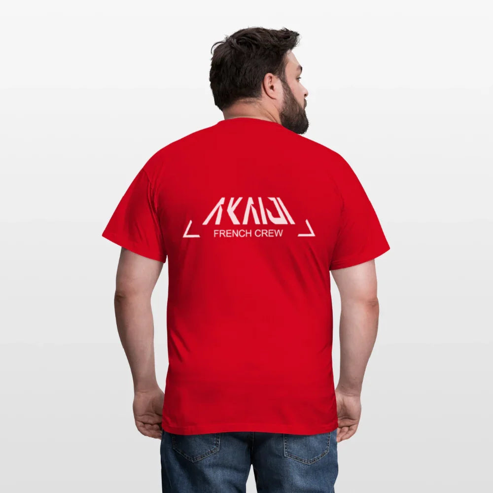 T-SHIRT HOMME AKAIJI LOGO BLANC - rouge