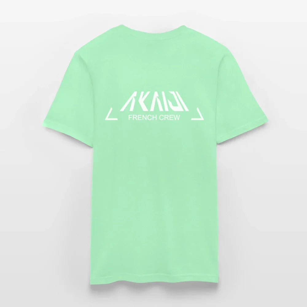 T-SHIRT HOMME AKAIJI LOGO BLANC - vert menthe