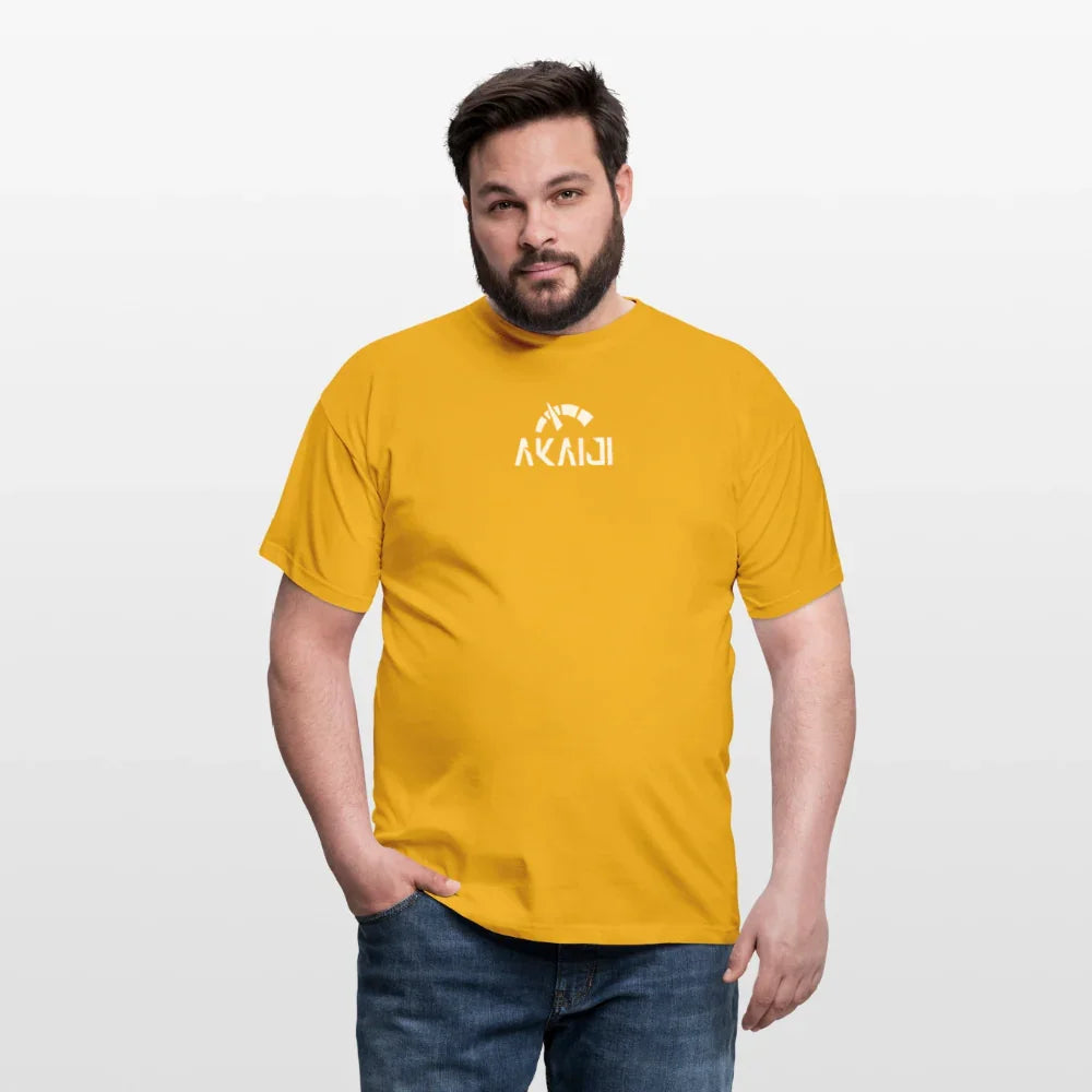 T-SHIRT HOMME AKAIJI LOGO BLANC - jaune