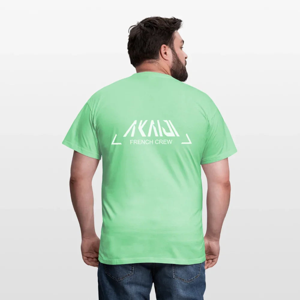 T-SHIRT HOMME AKAIJI LOGO BLANC - vert menthe