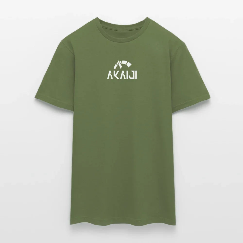 T-SHIRT HOMME AKAIJI LOGO BLANC - vert militaire