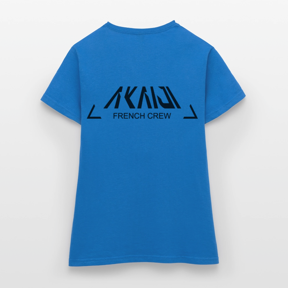 T-SHIRT FEMME AKAIJI LOGO NOIR - bleu royal