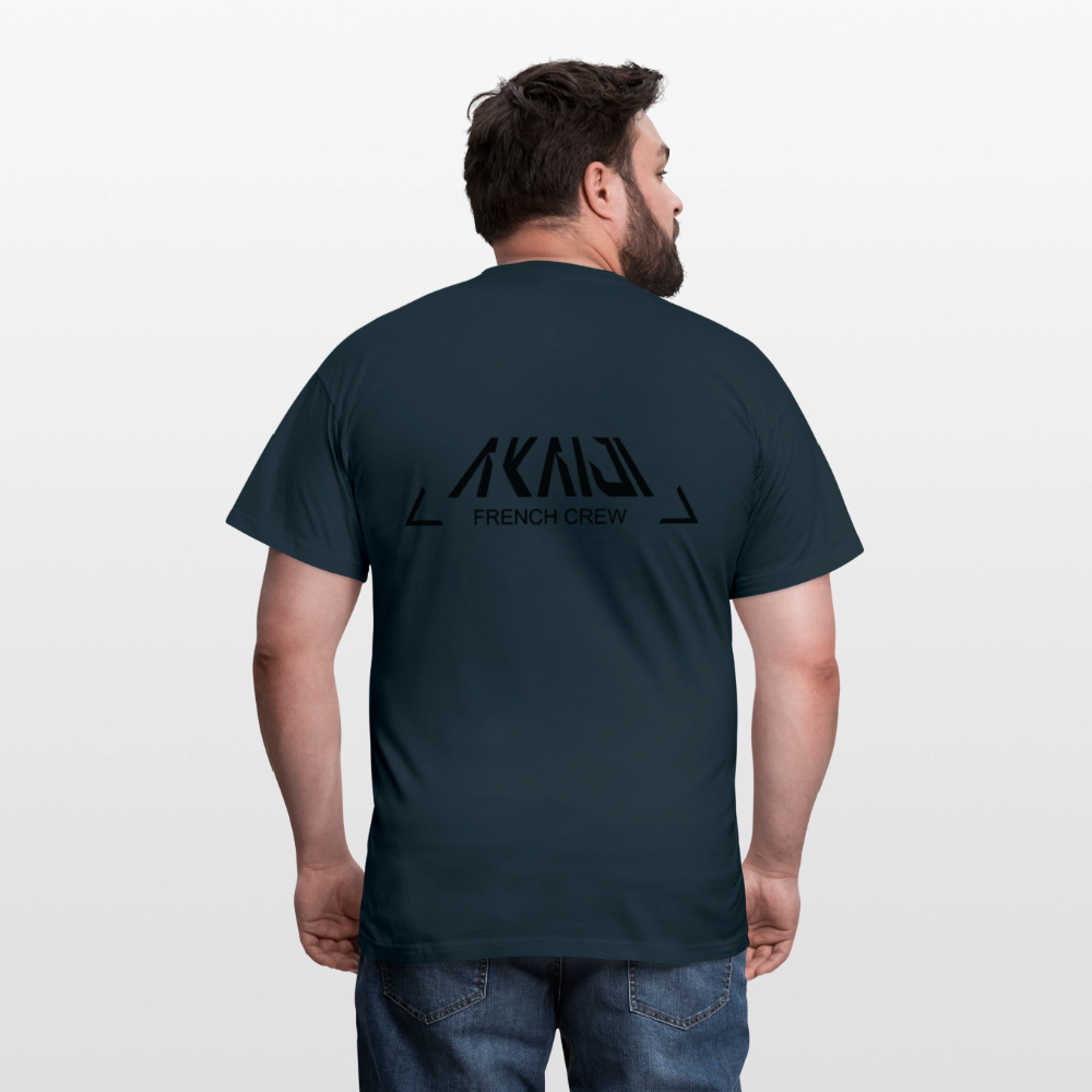 T-SHIRT HOMME AKAIJI LOGO NOIR - marine