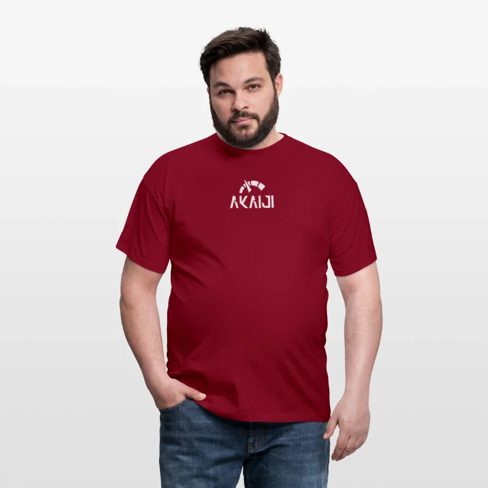 T-SHIRT HOMME AKAIJI LOGO BLANC - rouge brique