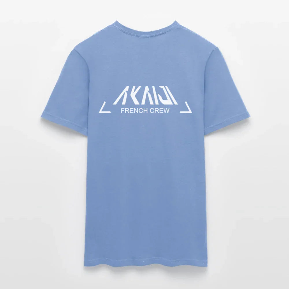 T-SHIRT HOMME AKAIJI LOGO BLANC - carolina blue
