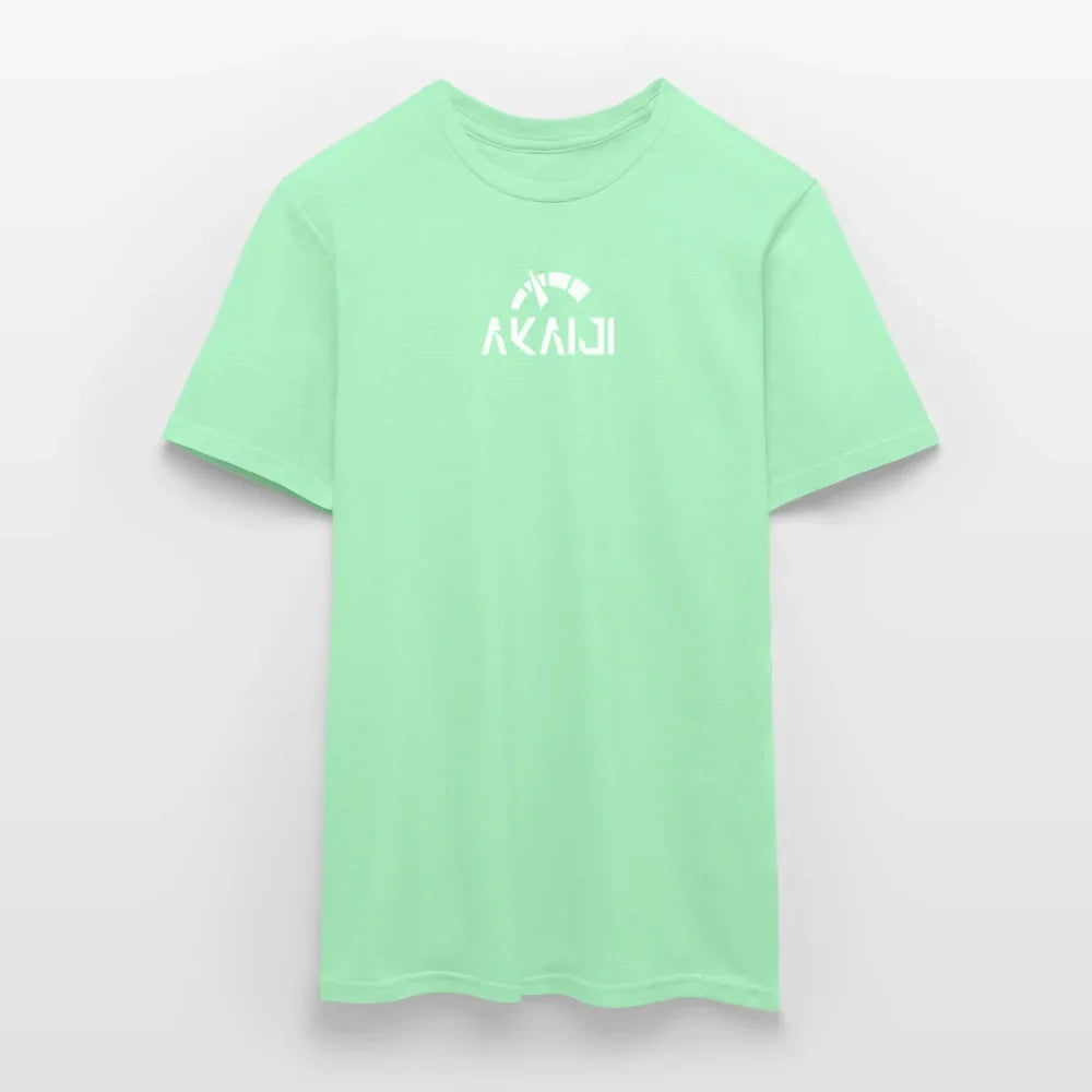 T-SHIRT HOMME AKAIJI LOGO BLANC - vert menthe