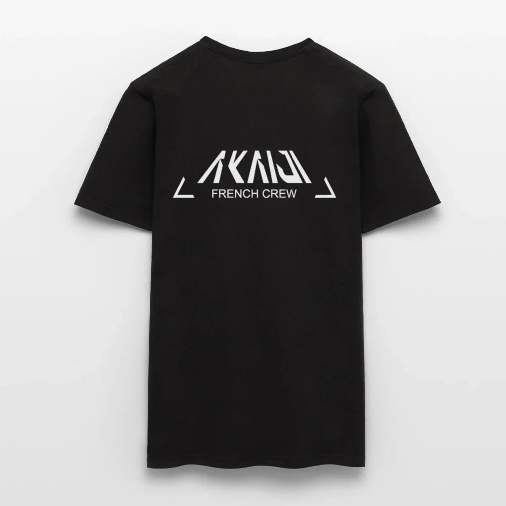 T-SHIRT HOMME AKAIJI LOGO BLANC - noir