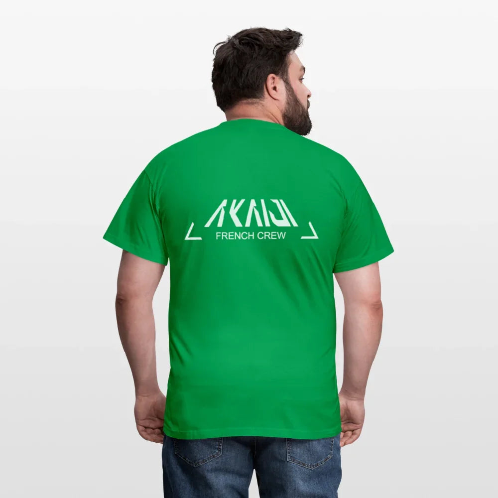 T-SHIRT HOMME AKAIJI LOGO BLANC - vert