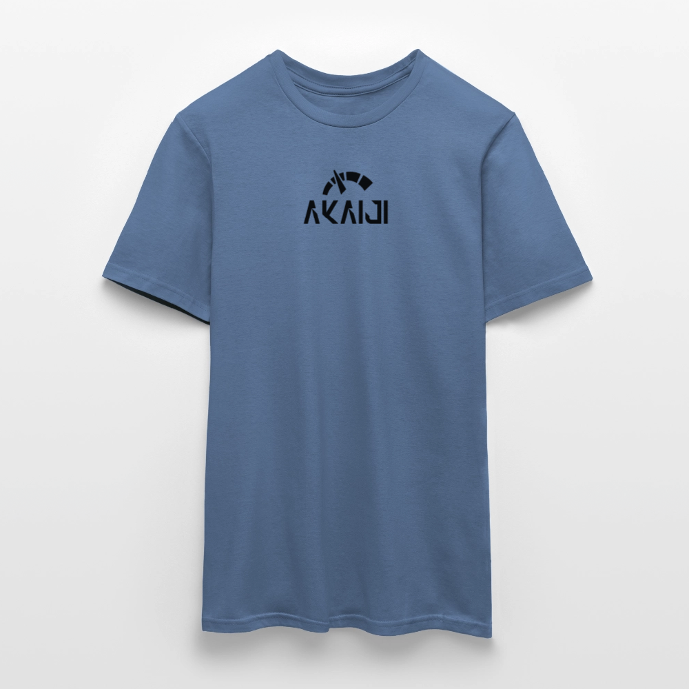 T-SHIRT HOMME AKAIJI LOGO NOIR - bleu pigeon 
