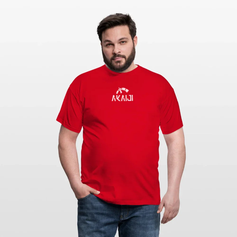 T-SHIRT HOMME AKAIJI LOGO BLANC - rouge