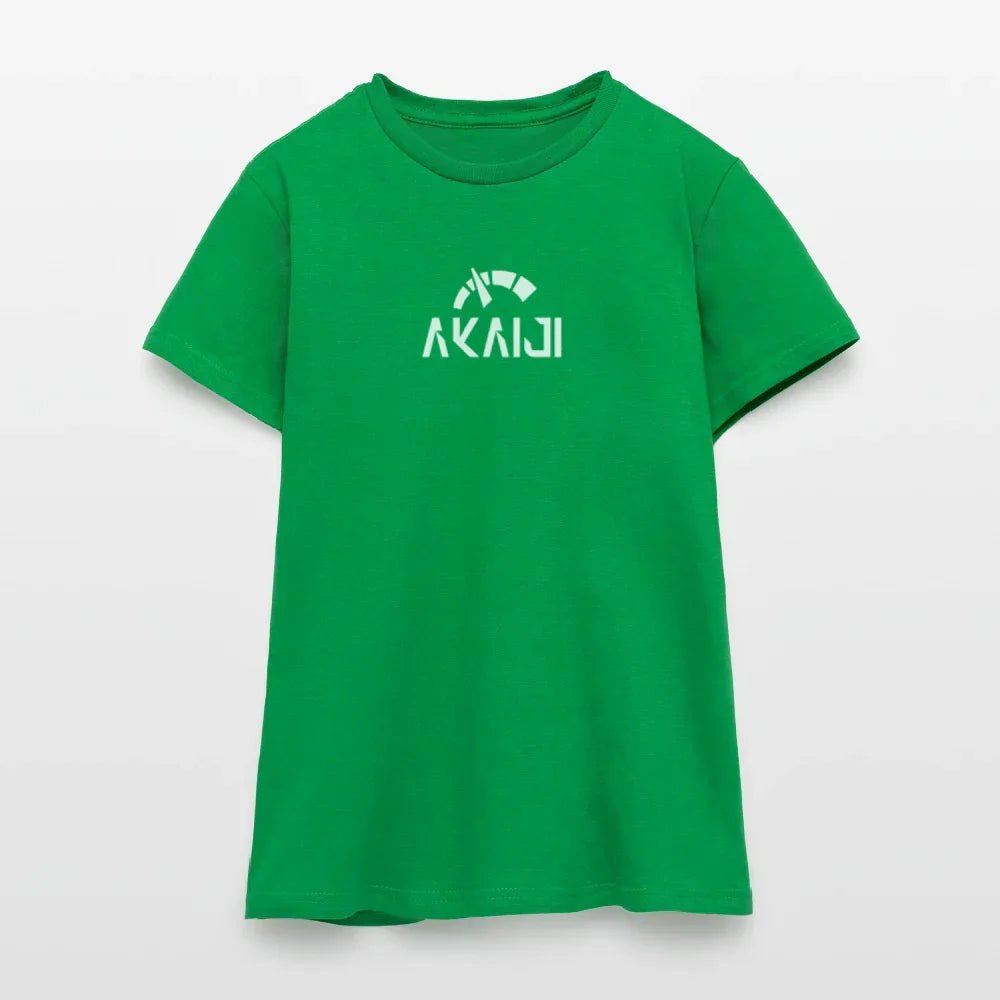 T-SHIRT FEMME AKAIJI LOGO BLANC - vert