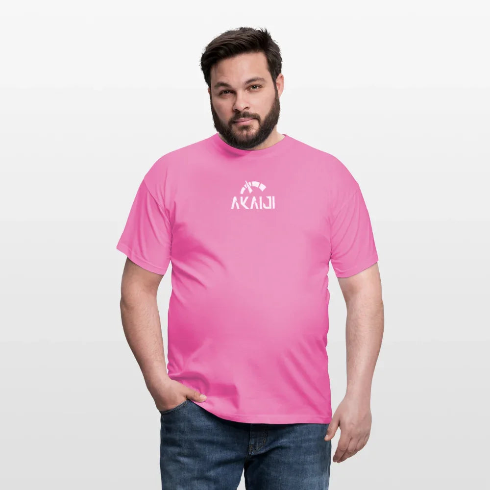 T-SHIRT HOMME AKAIJI LOGO BLANC - rose