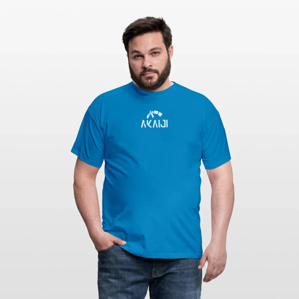 T-SHIRT HOMME AKAIJI LOGO BLANC - bleu royal