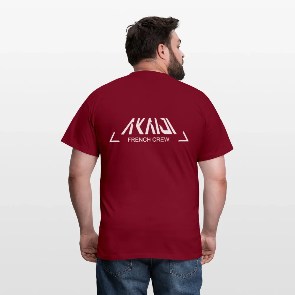 T-SHIRT HOMME AKAIJI LOGO BLANC - rouge brique