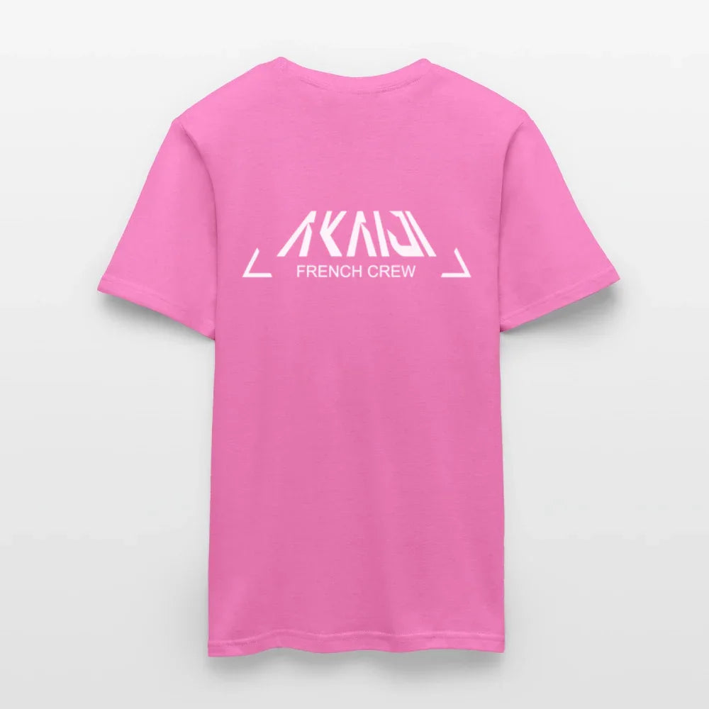 T-SHIRT HOMME AKAIJI LOGO BLANC - rose