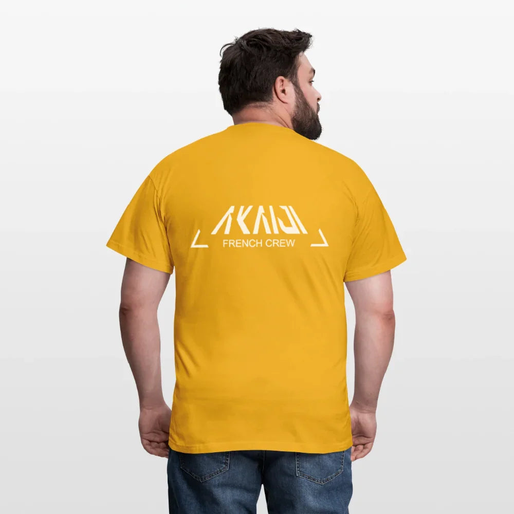 T-SHIRT HOMME AKAIJI LOGO BLANC - jaune