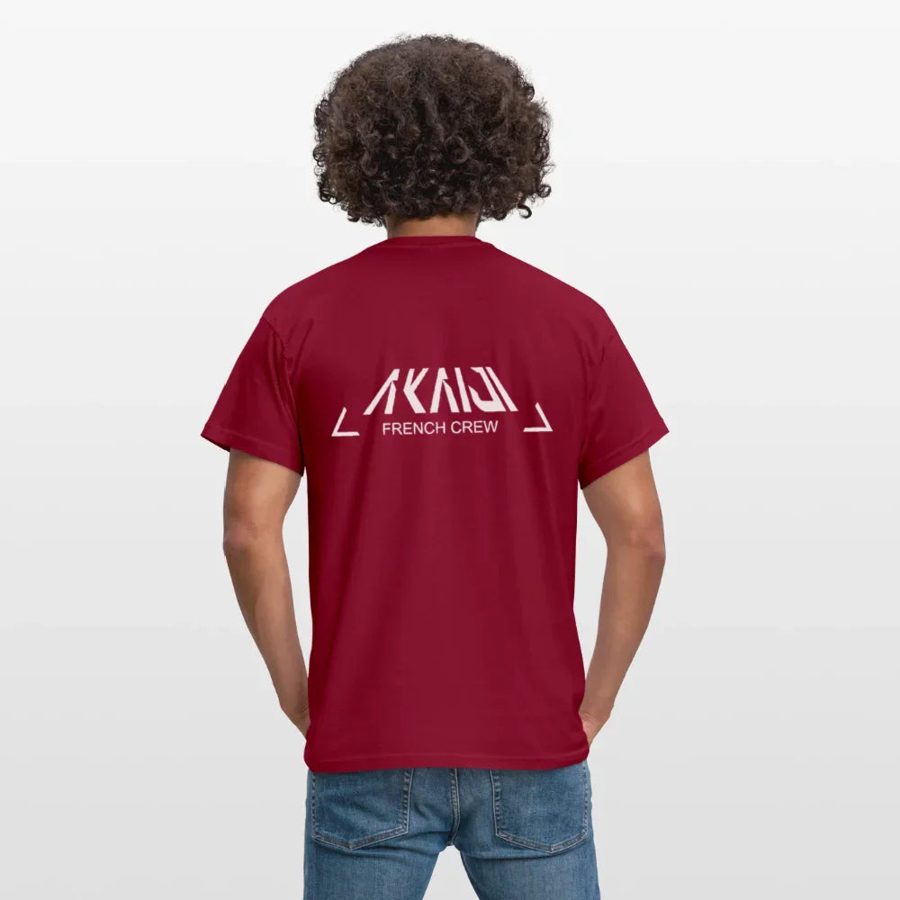 T-SHIRT HOMME AKAIJI LOGO BLANC - rouge brique