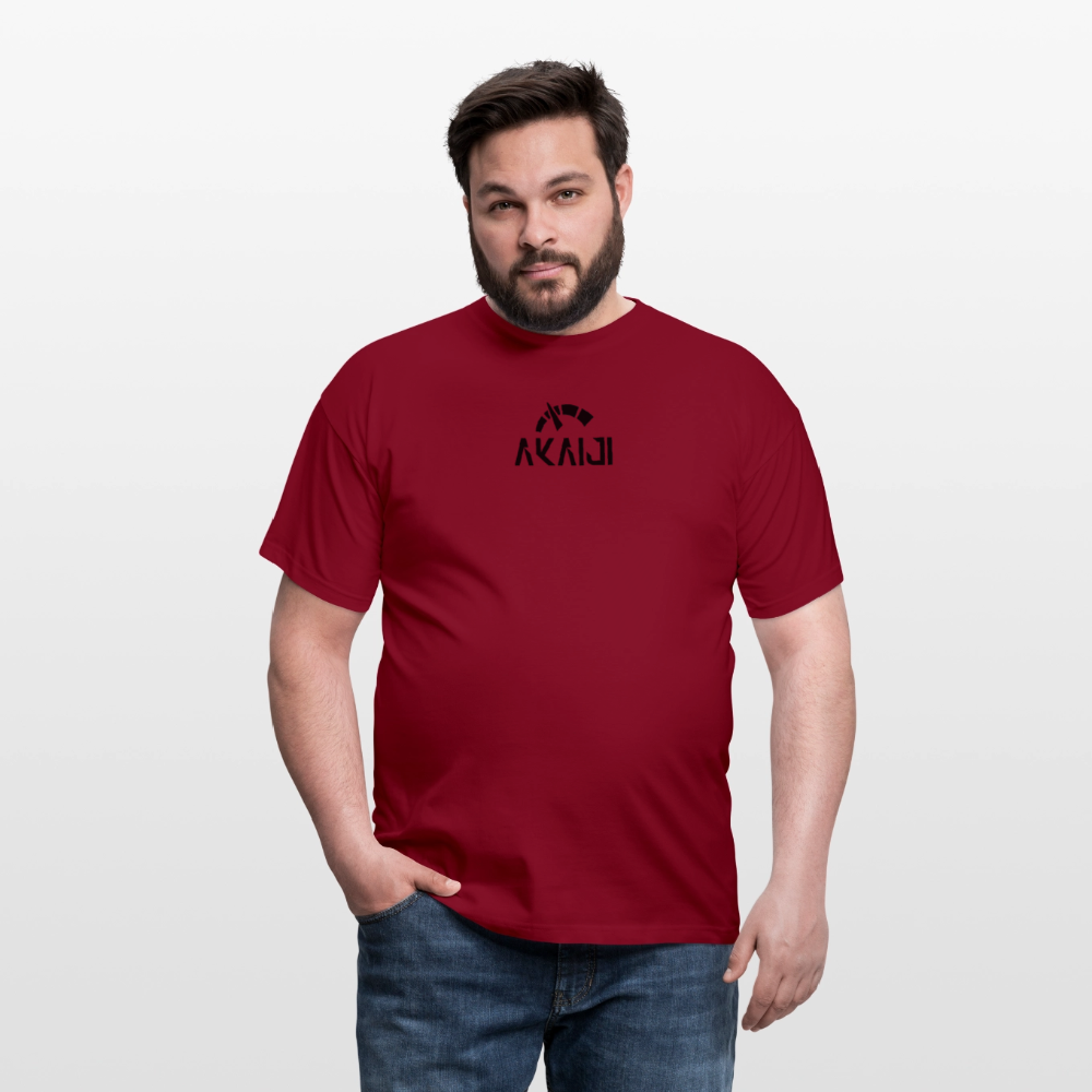 T-SHIRT HOMME AKAIJI LOGO NOIR - rouge brique