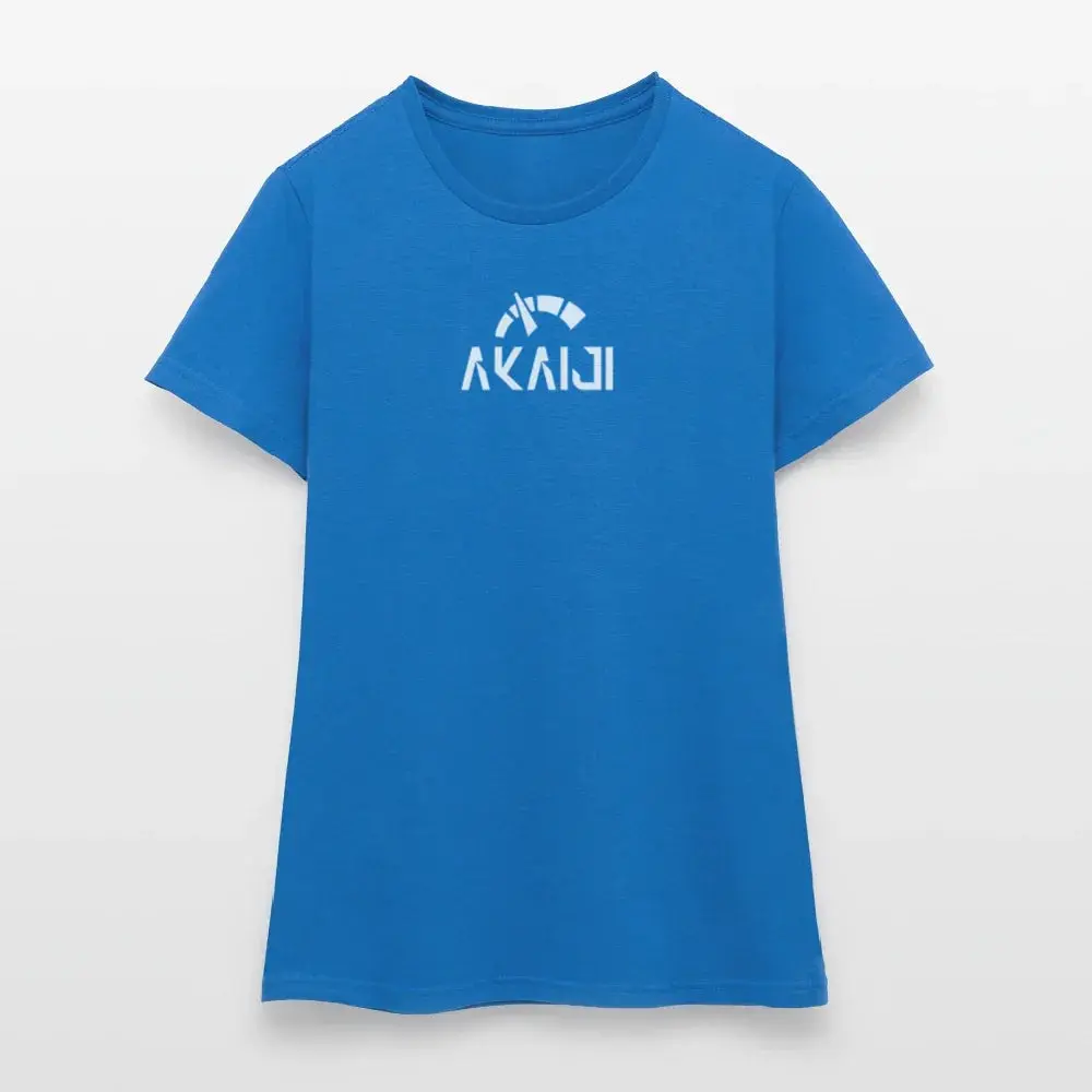 T-SHIRT FEMME AKAIJI LOGO BLANC - bleu royal
