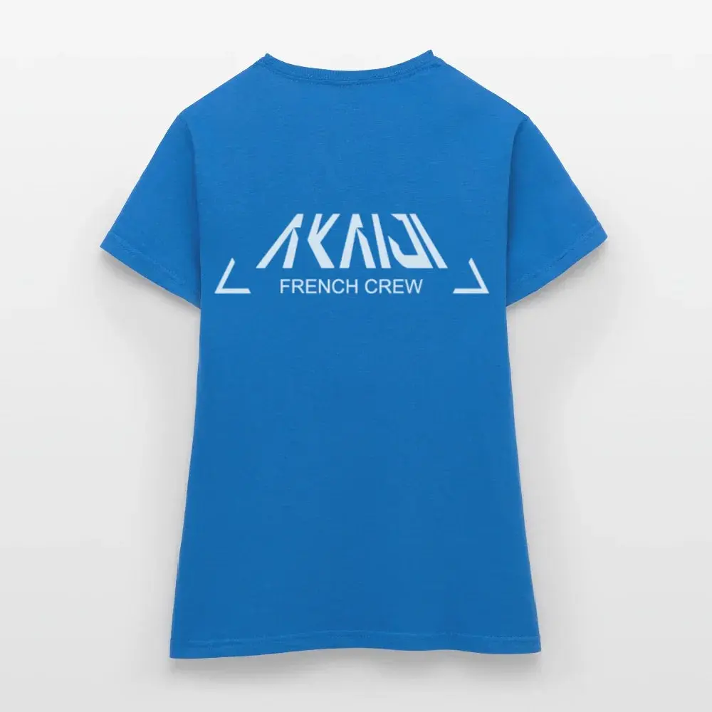 T-SHIRT FEMME AKAIJI LOGO BLANC - bleu royal