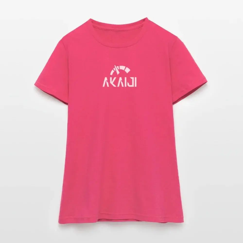 T-SHIRT FEMME AKAIJI LOGO BLANC - rose azalée