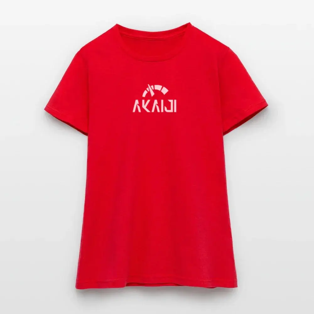 T-SHIRT FEMME AKAIJI LOGO BLANC - rouge
