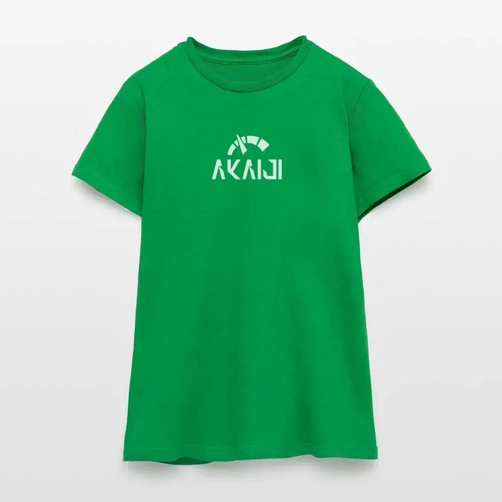 T-SHIRT FEMME AKAIJI LOGO BLANC - vert