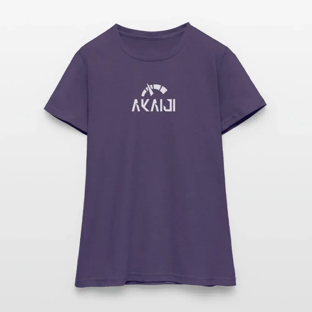 T-SHIRT FEMME AKAIJI LOGO BLANC - violet foncé
