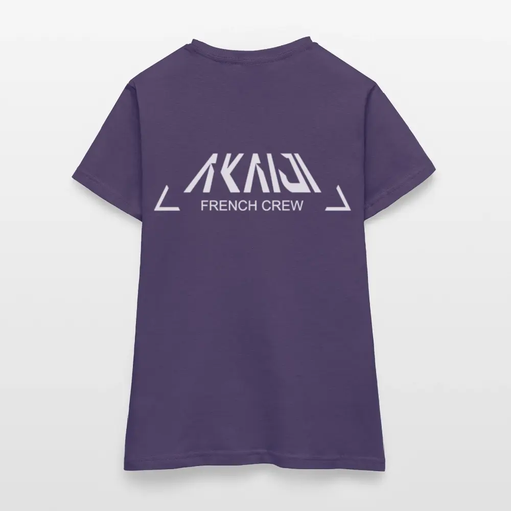 T-SHIRT FEMME AKAIJI LOGO BLANC - violet foncé