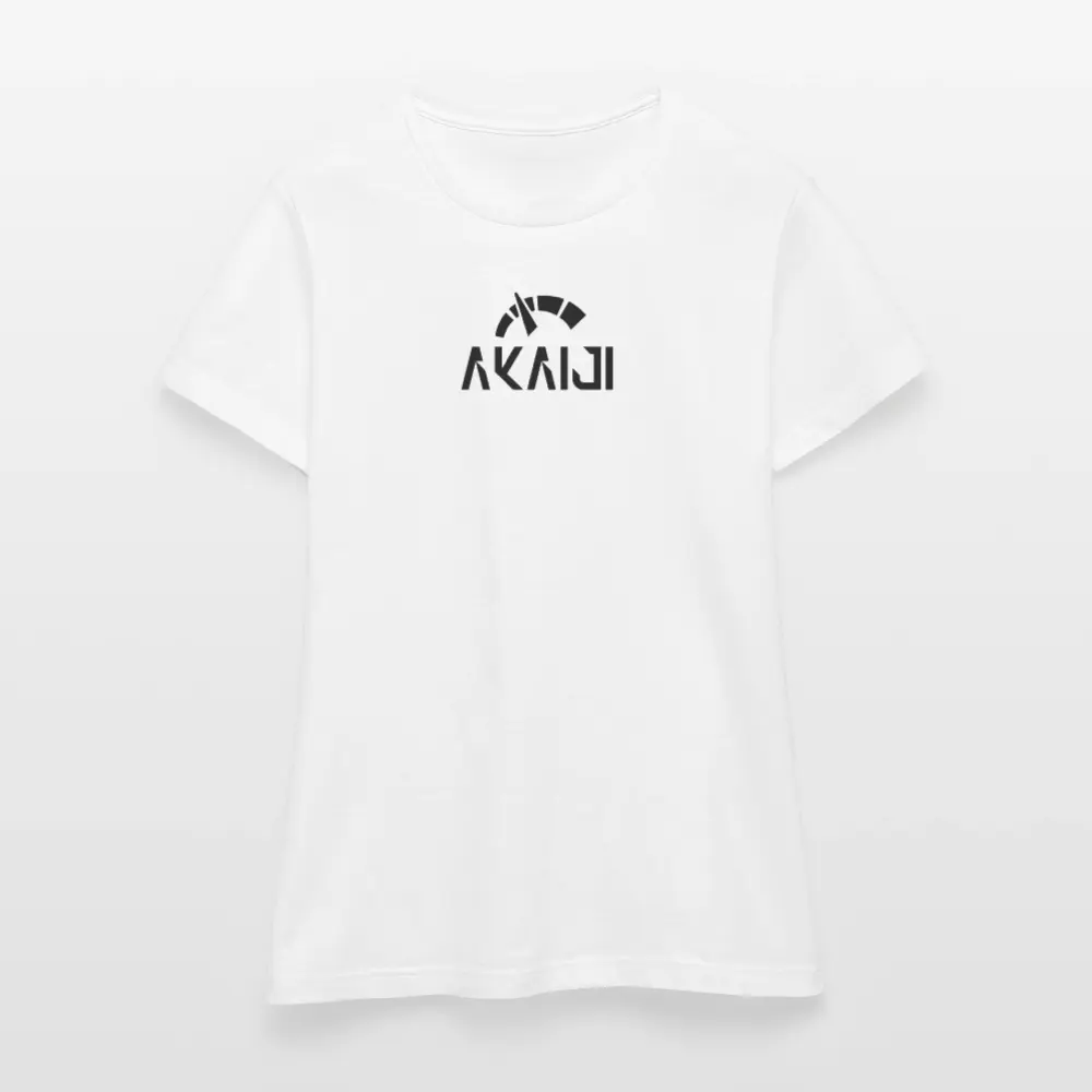 T-SHIRT FEMME AKAIJI LOGO NOIR - blanc