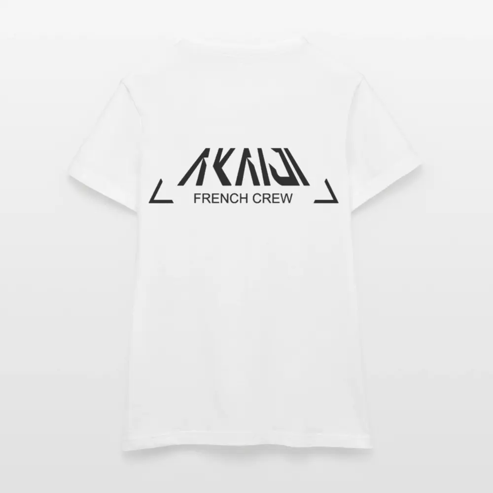 T-SHIRT FEMME AKAIJI LOGO NOIR - blanc