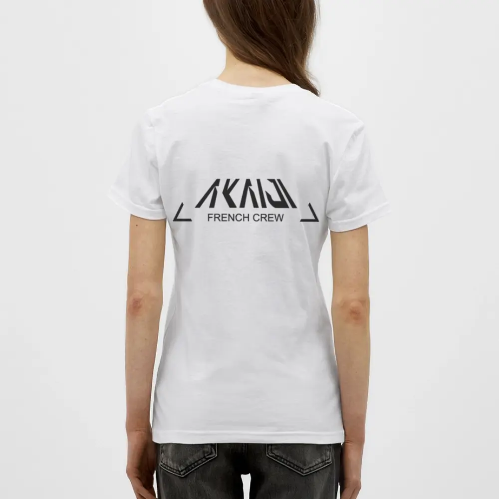 T-SHIRT FEMME AKAIJI LOGO NOIR - blanc