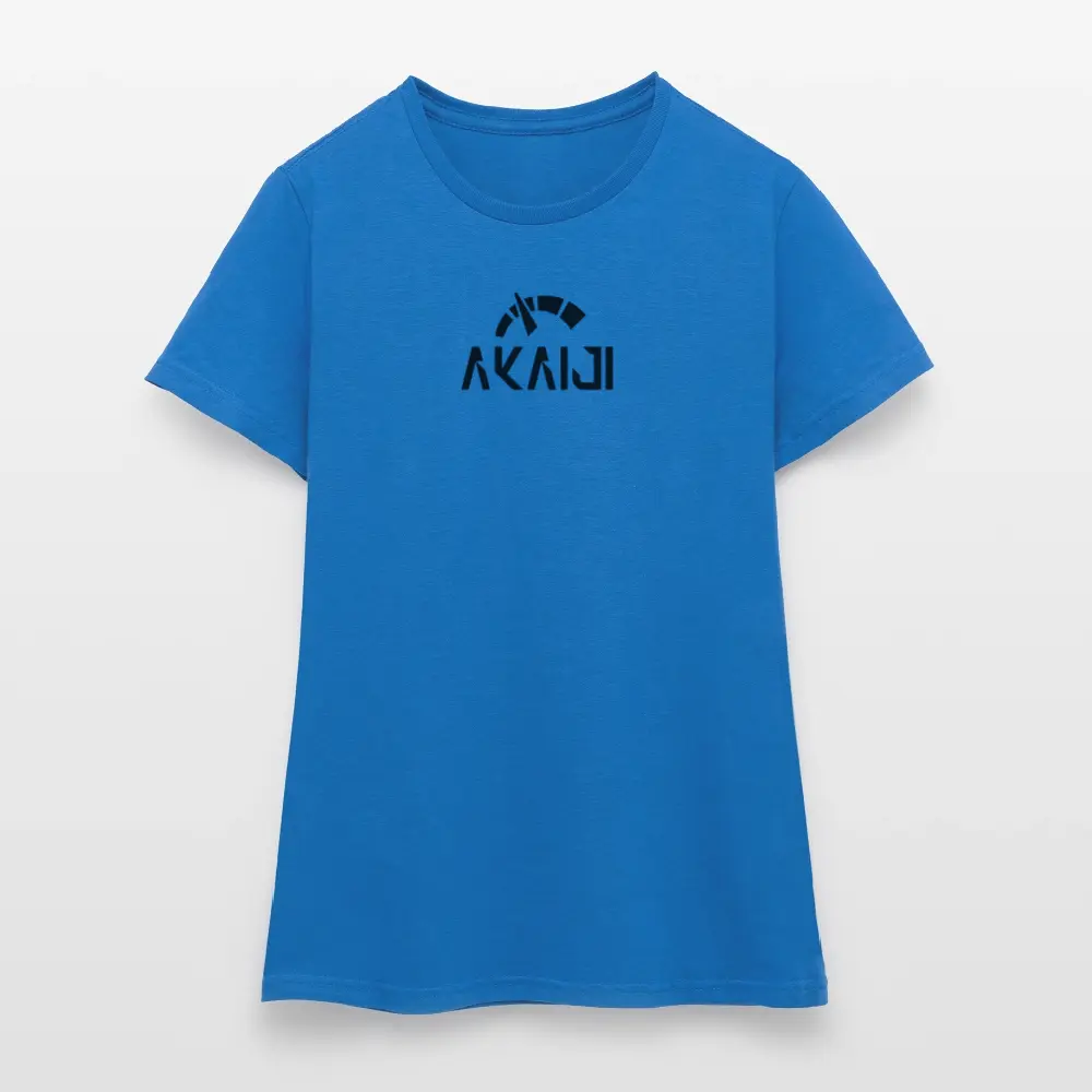 T-SHIRT FEMME AKAIJI LOGO NOIR - bleu royal