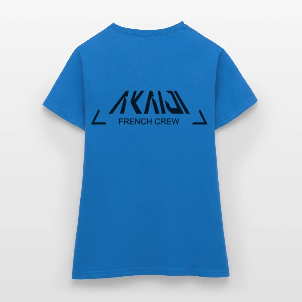 T-SHIRT FEMME AKAIJI LOGO NOIR - bleu royal