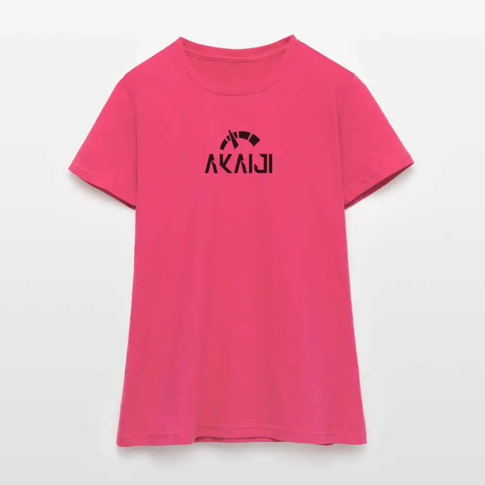 T-SHIRT FEMME AKAIJI LOGO NOIR - rose azalée