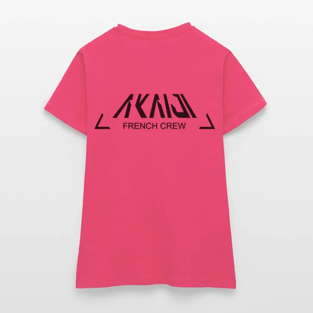 T-SHIRT FEMME AKAIJI LOGO NOIR - rose azalée