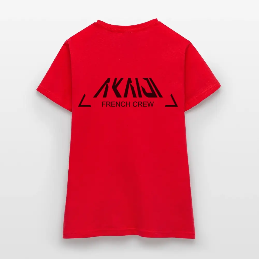 T-SHIRT FEMME AKAIJI LOGO NOIR - rouge