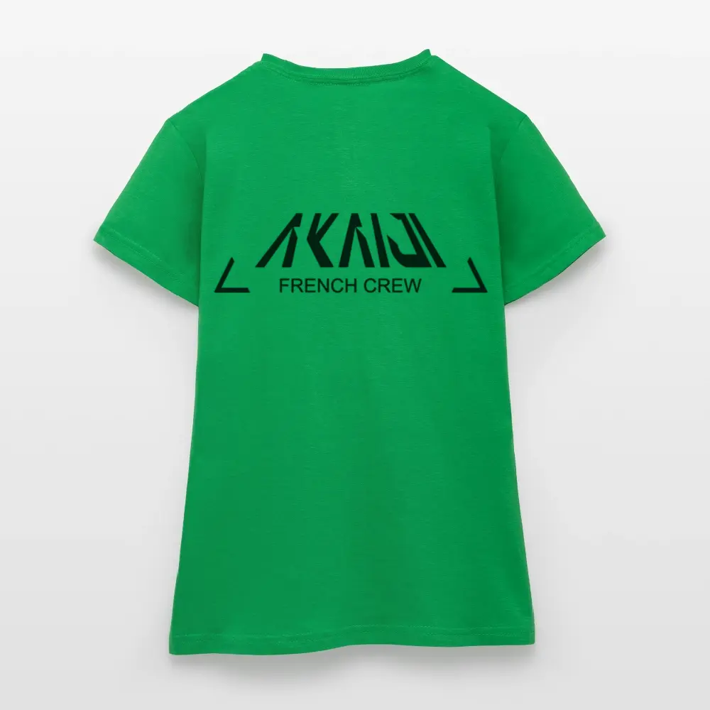 T-SHIRT FEMME AKAIJI LOGO NOIR - vert