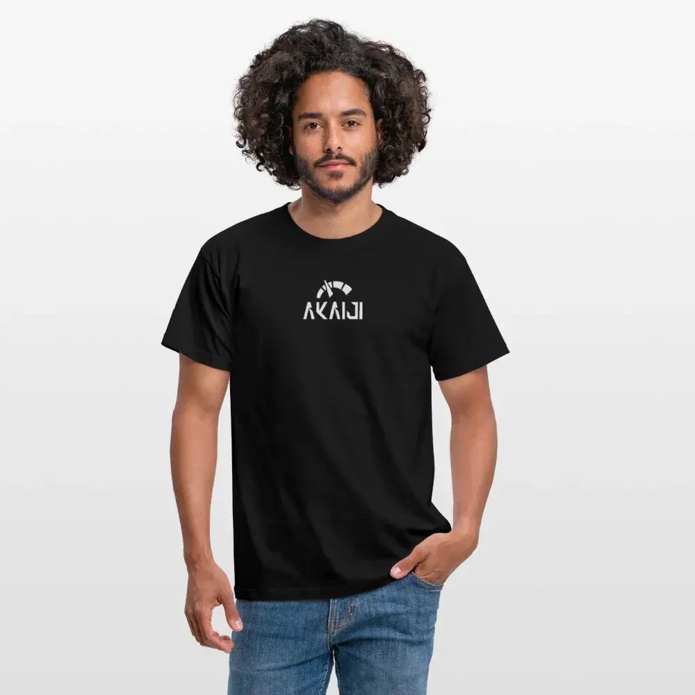 T-SHIRT HOMME AKAIJI LOGO BLANC - noir