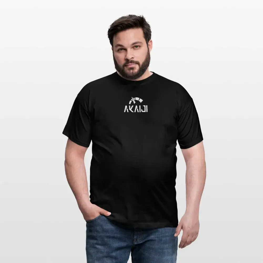 T-SHIRT HOMME AKAIJI LOGO BLANC - noir