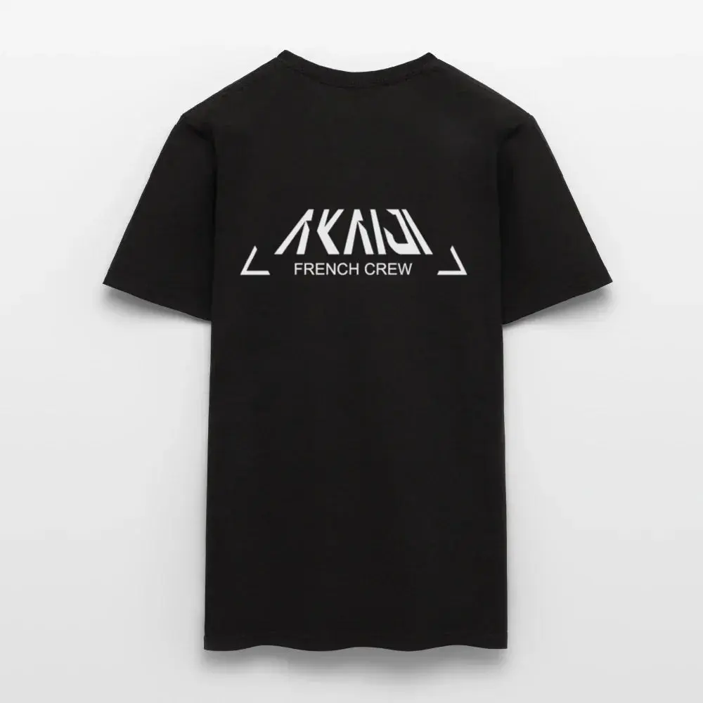 T-SHIRT HOMME AKAIJI LOGO BLANC - noir